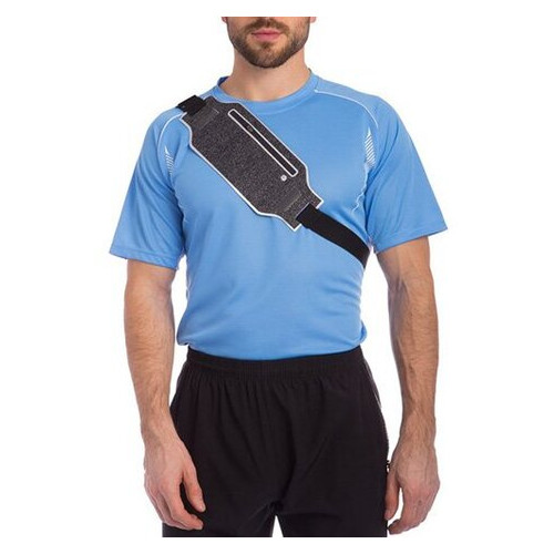 Ремінь-сумка спортивна для бігу та велопрогулянки FDSO 10500A Сіро-синій (39508032) фото №5