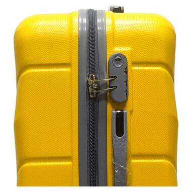 Валіза пластикова MILANO BAG 147 велика 75 см жовта фото №4