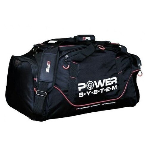 Сумка спортивна Power System Gym Bag Magna PS-7010, Чорний/Червоний фото №1