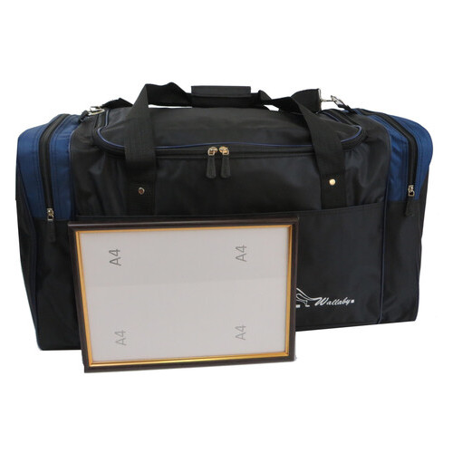 Дорожня сумка 60 л Wallaby 430-2 чорна із синім фото №1
