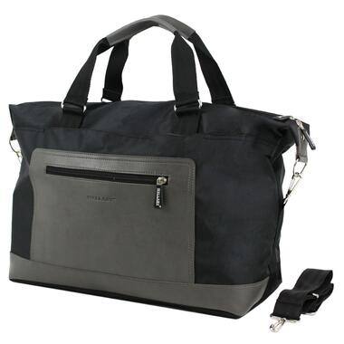 Дорожня сумка-саквояж 25 л Wallaby 2554-2 чорний із сірим фото №1