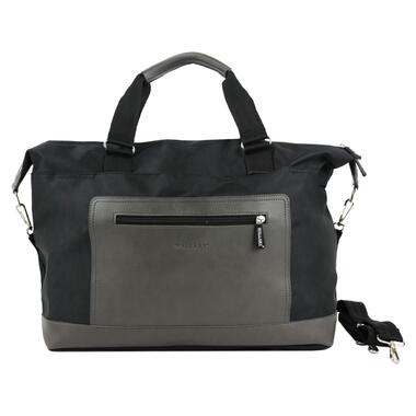 Дорожня сумка-саквояж 25 л Wallaby 2554-2 чорний із сірим фото №2