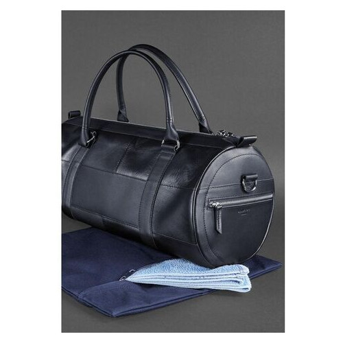 Шкіряна сумка Harper темно-синя краст BlankNote (BN-BAG-14-navy-blue) фото №5