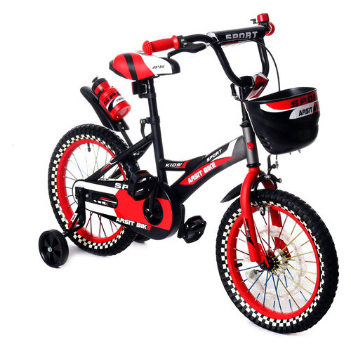 Велосипед двоколісний Huada Toys 16д 1687-16 чорно-червоний фото №1