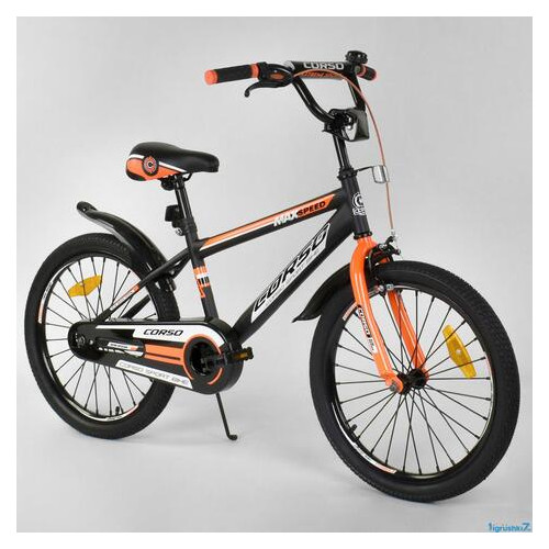 Підлітковий велосипед 20 дюймов Corso Aerodynamic ST 20 с усиленными спицами чорний фото №2