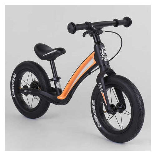 Велобіг Corso Prime C7 84209 (1) ЧОРНО-помаранчевий, колесо 12, магнієва рама, ручне гальмо, в коробці фото №1