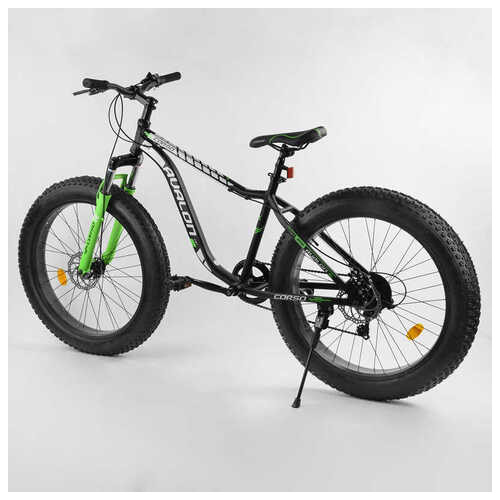 Велосипед Спортивний CORSO Avalon 26 дюймів 95583 (1) ФЕТБАЙК, алюмінієва рама, обладнання Shimano 7 швидкостей, зібраний на 75 фото №39