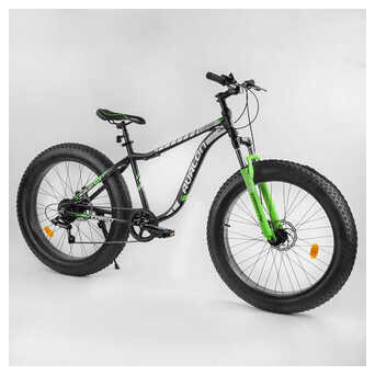 Велосипед Спортивний CORSO Avalon 26 дюймів 95583 (1) ФЕТБАЙК, алюмінієва рама, обладнання Shimano 7 швидкостей, зібраний на 75 фото №32