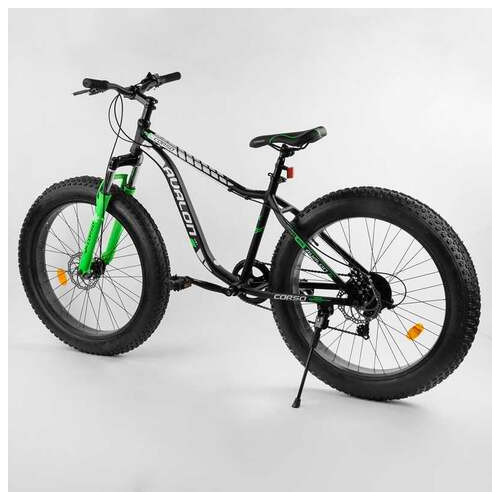 Велосипед Спортивний CORSO Avalon 26 дюймів 95583 (1) ФЕТБАЙК, алюмінієва рама, обладнання Shimano 7 швидкостей, зібраний на 75 фото №37