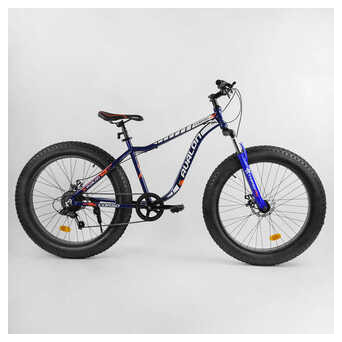 Велосипед Спортивний CORSO Avalon 26 дюймів 14319 (1) ФЕТБАЙК, алюмінієва рама, обладнання Shimano 7 швидкостей, зібраний на 75 фото №5