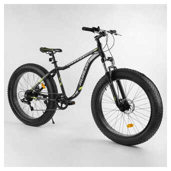Велосипед Спортивний CORSO Avalon 26 дюймів 27005 (1) ФЕТБАЙК, алюмінієва рама, обладнання Shimano 7 швидкостей, зібраний на 75 фото №23