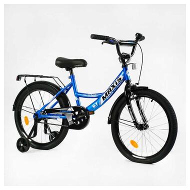 Велосипед 20 дюймів 2-х колісний CORSO MAXIS CL-20215 (1) ручне гальмо, дзвіночок, додаткові колеса, ЗІБРАНИЙ НА 75, в коробці фото №1
