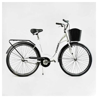Велосипед міський Corso Fortuna 28`` FR-28637 (1) одношвидкісний, сталева рама 20``, корзина, багажник фото №1