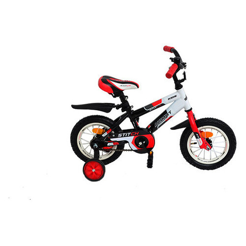 Дитячий велосипед Azimut Stitch 12-дюймов Біло-червоний фото №1