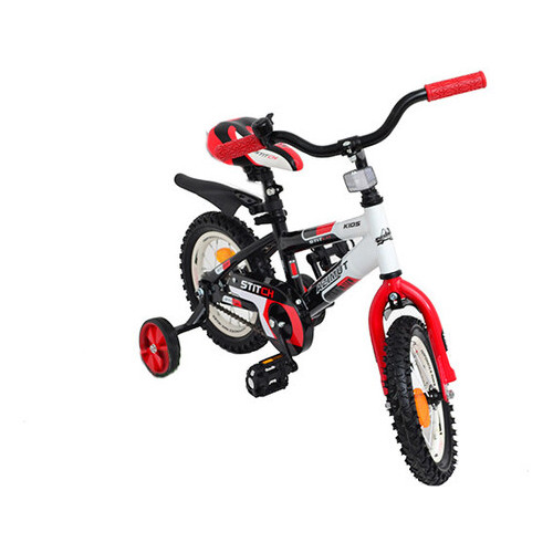 Дитячий велосипед Azimut Stitch 12-дюймов Біло-червоний фото №2