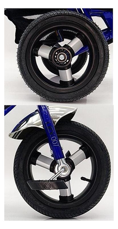 Дитячий велосипед триколісний Lexus Trike Air колеса 12/10 синий фото №4