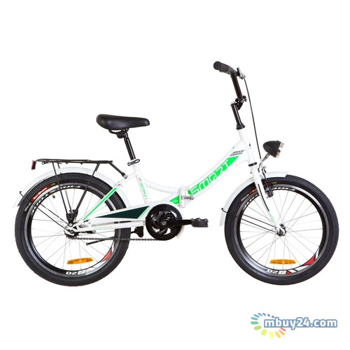 Велосипед 20 Formula SMART 14G Рама 13 St Біло-зелений с багажником зад St, с крылом St, с фонарм 2019 (OPS-FR-20-040) фото №1