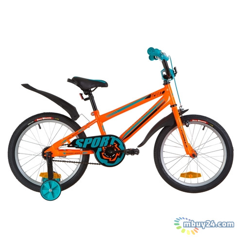 Велосипед 18 Formula SPORT 14G Рама 9,5 St оранжево-бирюзовый с крылом Pl 2019 (OPS-FRK-18-039) фото №1
