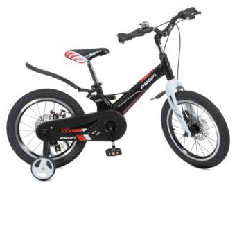 Велосипед дитячий PROF1 LMG16235-1 16 дюймів чорний фото №1