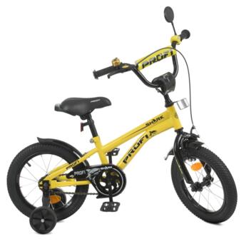 Велосипед дитячий PROF1 Y14214 14 дюймів жовтий фото №1