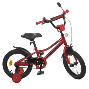 Велосипед дитячий PROF1 Y14221 14 дюймів червоний фото №1