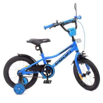 Велосипед дитячий PROF1 Y14223-1 14 дюймів синій фото №1