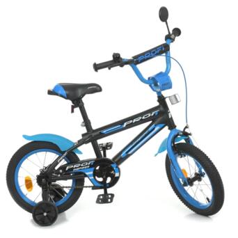 Велосипед дитячий PROF1 Y14323-1 14 дюймів синій фото №1
