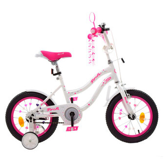 Велосипед дитячий PROF1 Y1494 14 дюймів рожевий фото №3