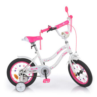 Велосипед дитячий PROF1 Y1494 14 дюймів рожевий фото №1