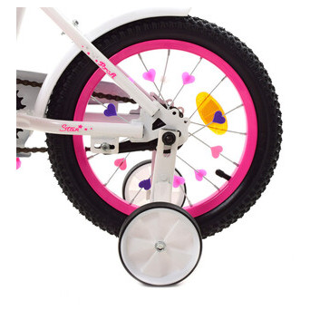 Велосипед дитячий PROF1 Y1494 14 дюймів рожевий фото №6