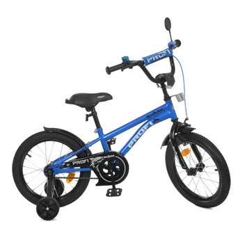 Велосипед дитячий PROF1 Y16212 16 дюймів синій фото №1