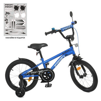 Велосипед дитячий PROF1 Y16212 16 дюймів синій фото №2