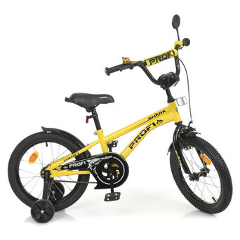 Велосипед дитячий PROF1 Y16214-1 16 дюймів жовтий фото №1