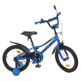Велосипед дитячий PROF1 Y16223-1 16 дюймів синій фото №1