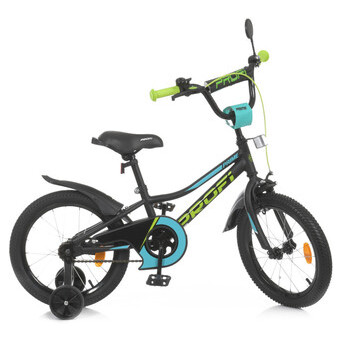 Велосипед дитячий PROF1 Y16224-1 16 дюймів чорний фото №1