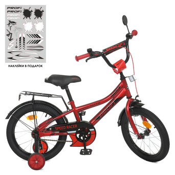 Велосипед дитячий PROF1 Y16311 16 дюймів червоний фото №2
