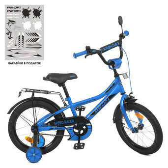 Велосипед дитячий PROF1 Y16313 16 дюймів синій фото №2