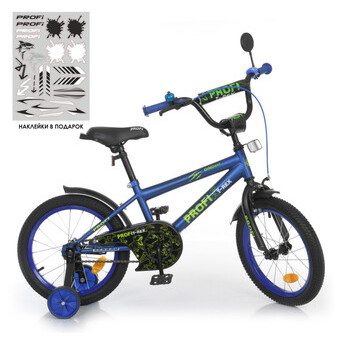 Велосипед дитячий PROF1 Y1672-1 16 дюймів синій фото №2