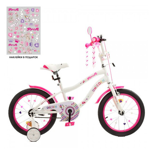 Велосипед дитячий Profi Unicorn Y16244 16 дюймів Рожевий фото №1