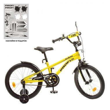
Велосипед дитячий Profi Shark Y14214 14 дюймів жовтий фото №1