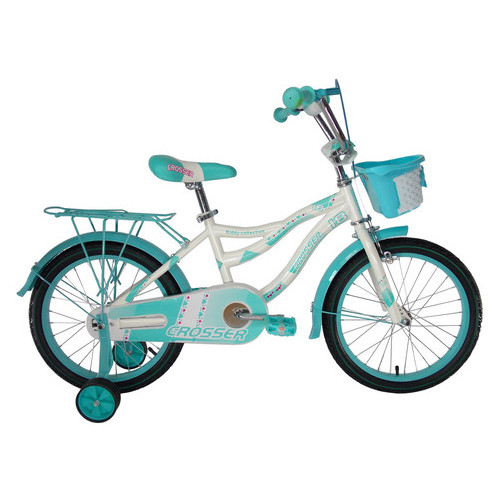 Дитячий велосипед для девочек Crosser Kiddy 16 Біло-бирюзовый фото №1