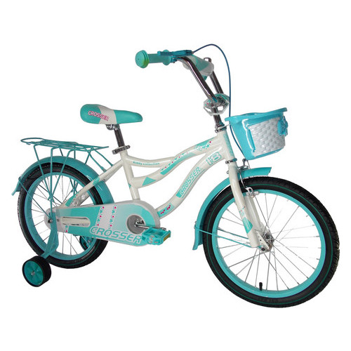 Дитячий велосипед для девочек Crosser Kiddy 16 Біло-бирюзовый фото №2