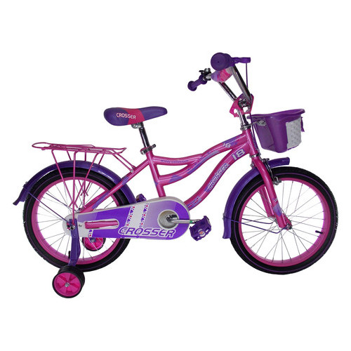 Дитячий велосипед для девочек Crosser Kiddy 16 Розово-сиреневый фото №1