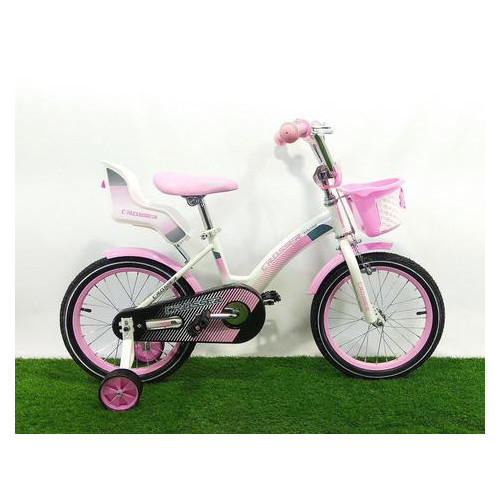 Дитячий велосипед для девочки Crosser Kids Bike 18 Біло-розовый фото №1