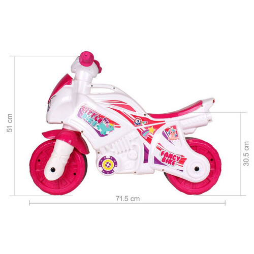 Каталка-беговел ТехноК Мотоцикл 6368TXK Біло-рожевий музичний фото №4
