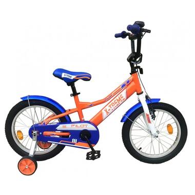 Велосипед X-TREME PILOT 1631 сталь., розмір рами 16 дюймів, розмір коліс 16 дюймів, колір помаранчево-синій фото №1