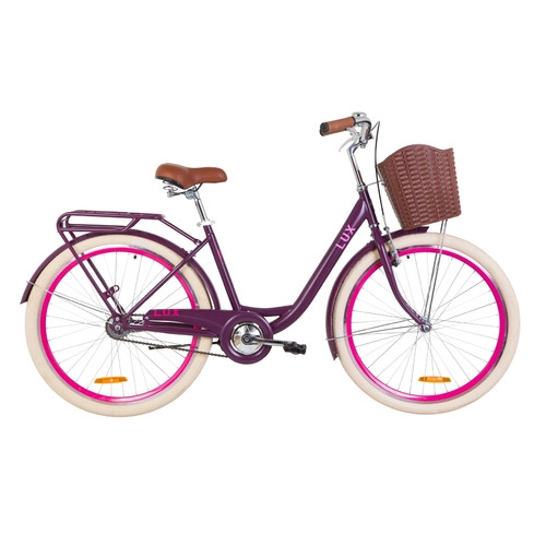 Велосипед 26 Дорожник LUX 14G Рама 17 St помаранчевий с багажником зад St, с крылом St, с корзиной Pl 2019 (OPS-D-26-061) фото №1