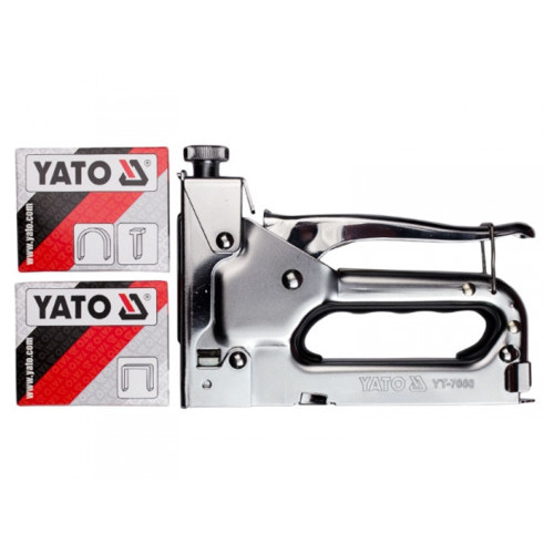 Степлер Yato з регулятором для скоб та цвяхів 6-14х10.6х1.2мм (YT-7000) фото №2