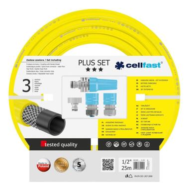 Набір для поливу Cellfast PLUS 1/2” 25м з зрошувачем та комплектом для підключення шланг 3-х шаровий -10… 50°C (10-290) фото №1