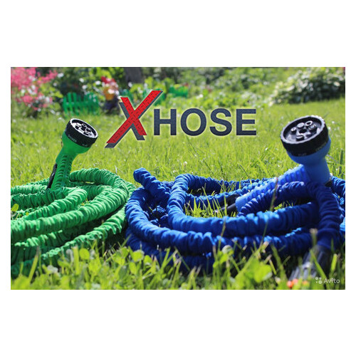 Садовый увеличивающийся поливочный шланг X-hose 30 м 100FT steel с распылителем для полива (М6907) фото №5